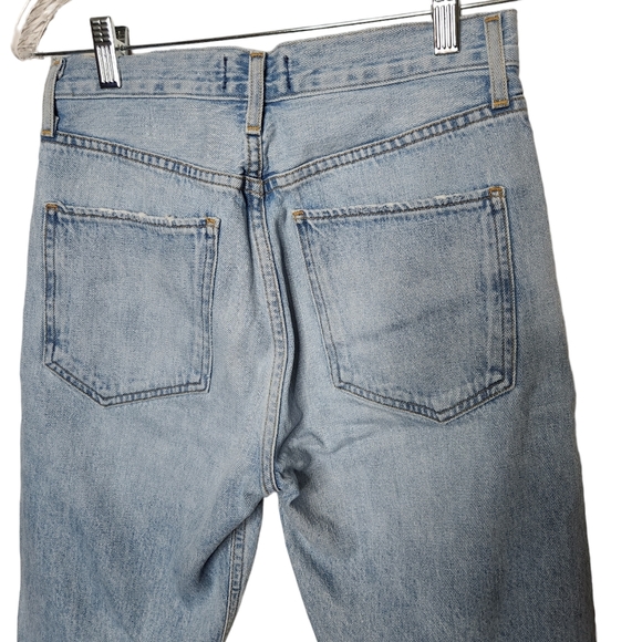 Agolde Riley Crop Jeans High Rise Light Wash Distressed Knees Size 26 Women's - Picture 6 of 10
